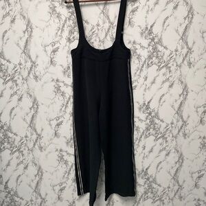 Shinestar Wide Leg Overalls Crop Romper Black Size M